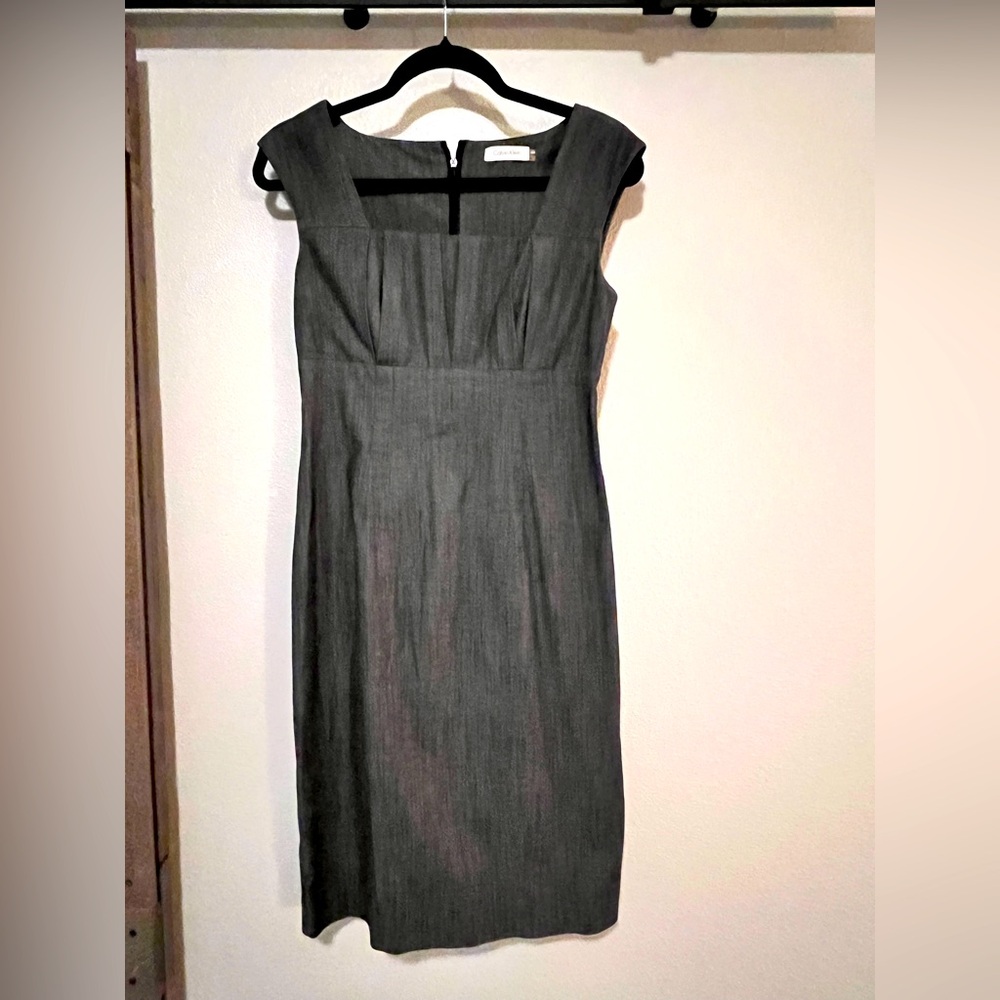 Gray Calvin Klein sleeveless dress. Size 2. Perfect for office or date night!